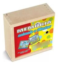 Jogo Memoria Animais e Filhotes 40 Pecas Caixa Madeira - Carlu