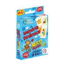 Jogo Memoria Dinâmica 2 em 1 Pais e Filhos 10806 Estimule a Mente das Crianças Compacto Educativo e Divertido