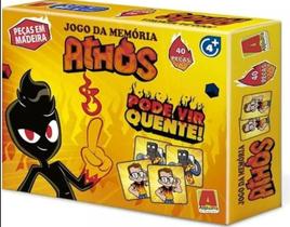 Jogo memoria madeira 40 pecas athos - algazarra