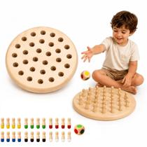 Jogo Memória Pinos Madeira Maciça Natural Tabuleiro Redondo Colorido Brinquedo Educativo Decorativo Família Adultos Crianças - Jogo Memória Pinos Madeira Maciça Natural Tabuleiro Redondo Colorido Brinquedo Educativo Decorativo Família Adultos Crianças -