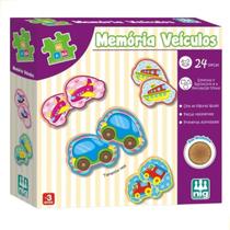 Jogo Memoria Veiculos Be A Ba Madeira 24pc Nig Brinquedos