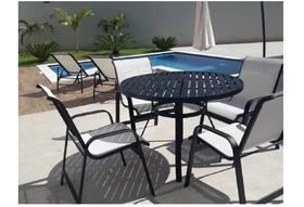 Jogo Mesa 1,00m Ripado 4 Cadeiras De Alumínio E Tela Piscina Jogo Mesa 1,00m Ripado 4 Cadeiras De Alumínio E Tela Piscina