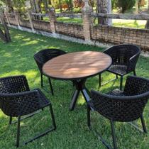 Jogo Mesa 4 Cadeiras Aluminio Piscina Jardim Corda Náutica Jogo Mesa 4 Cadeiras Aluminio Piscina Jardim Corda Náutica