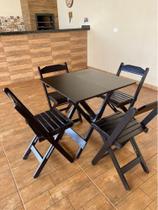 Jogo Mesa 70cm X 70cm Preto