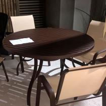 Jogo Mesa 90cm Ripada Alumínio 4 Cadeiras Tela Sling S/ Juro Jogo Mesa 90cm Ripada Alumínio 4 Cadeiras Tela Sling S/ Juro