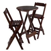 Jogo Mesa Bistrô Dobrável com 2 Cadeiras em Madeira Afrodite Gourmet Jogo Mesa Bistrô Dobrável com 2 Cadeiras em Madeira Afrodite Gourmet