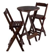 Jogo Mesa Bistrô Dobrável com 2 Cadeiras em Madeira Afrodite Gourmet