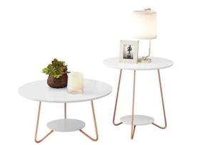 Jogo mesa centro/apoio liz- branco mdk moveis Jogo mesa centro/apoio liz- branco mdk moveis