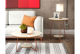 Jogo mesa centro / apoio liz off freijó