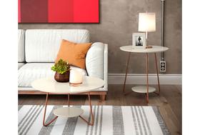 Jogo mesa centro / apoio liz off white