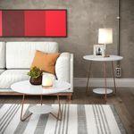 Jogo mesa centro/apoio liz -off white mdk moveis