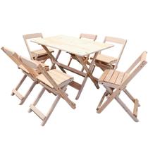 Jogo Mesa Dobravel 1.20x70 6 Cadeiras Bar Restaurante