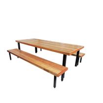 Jogo Mesa E 2 Bancos Industrial Dallas 2,50m Ferragem Preta