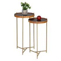 Jogo Mesa Lateral Apoio Conjunto Canto Redonda Pequena Rustico Ambiente Recepção Sala Estar Jogo Mesa Lateral Apoio Conjunto Canto Redonda Pequena Rustico Ambiente Recepção Sala Estar