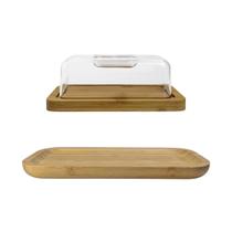 Jogo Mesa Posta Manteigueira Bambu Acrílico E Bandeja 25cm Jogo Mesa Posta Manteigueira Bambu Acrílico E Bandeja 25cm