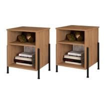 Jogo Mesas de Cabeceira Industrial Snow Jogo Mesas de Cabeceira Industrial Snow