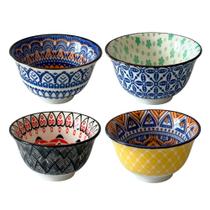 Jogo Mini Bowls Cerâmica Estampa Harmonia 8,5cm 100ml - 4pcs