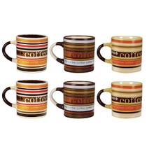 Jogo Mini Caneca Cerâmica Caboclo 110ml 6 Unidades - Yazi Jogo Mini Caneca Cerâmica Caboclo 110ml 6 Unidades - Yazi