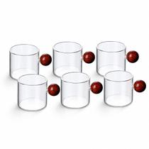 Jogo Mini Canecas Acácia C/Alça de Madeira 90ml - 6Pçs -Tuut Jogo Mini Canecas Acácia C/Alça de Madeira 90ml - 6Pçs -Tuut