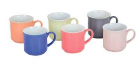 Jogo Mini Canecas White Bicolor Com 6 Peças