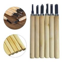 Jogo Mini Formões P Entalhe Em Madeira 6 Peças Artesanato