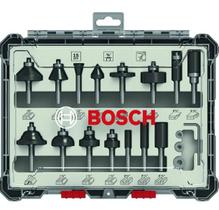 Jogo misto de fresa 15 peças encaixe de 1/4" bosch