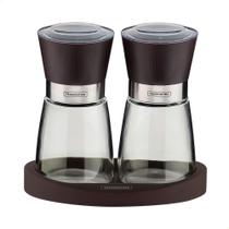 Jogo Moedor de Sal e Pimenta Tramontina em Cerâmica Recipiente de Vidro e Base em Silicone 26499042 Jogo Moedor de Sal e Pimenta Tramontina em Cerâmica Recipiente de Vidro e Base em Silicone 26499042
