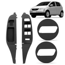 Jogo moldura botao vidro eletrico fox 2004 2005 2006 2007 2008 2009 4 portas cinza