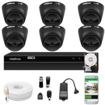 Jogo Monitoramento Cameras Segurança Intelbras Dvr 8 Canais e 6 Cameras Black Internas Full HD Jogo Monitoramento Cameras Segurança Intelbras Dvr 8 Canais e 6 Cameras Black Internas Full HD