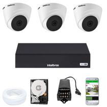Jogo Monitoramento Via App 3 Câmeras Segurança Intelbras Dvr 4 Canais Multi Hd