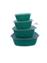 Jogo multiuso 4 potes retangular com tampa