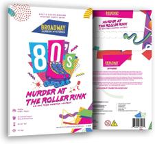 Jogo Murder Mystery Tema dos anos 80 da Broadway Murder Mysteries