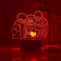 Jogo Night Light 3D Undertale Sans com base em acrílico e ABS