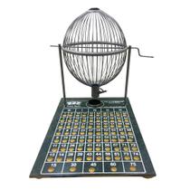 Jogo Números 1 A 75 Globo De Metal Tabuleiro Em Madeira N3