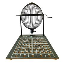 Jogo Números 1 A 75 Globo De Metal Tabuleiro Em Madeira N3