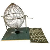 Jogo Números 1 A 75 Globo De Metal Tabuleiro Em Madeira N4