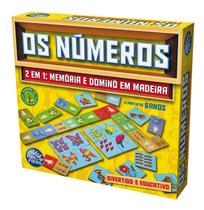 Jogo Números 2 Em 1 Memória E Dominó Em Madeira Escolar - Pais E Filhos