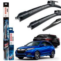 Jogo Palheta Limpador de Parabrisa Dianteiro e Traseiro HRV 2019 2020 2021 2022 Original Bosch