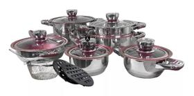 Jogo Panela 23 Pçs Vermelha Ideal Fogão A Indução