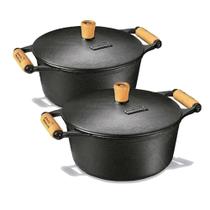 Jogo Panela Caçarola De Ferro 1,7 E 6 Litro - Panela Mineira