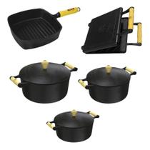 Jogo Panela Ferro,3 Caçarolas,1 Frigideira E 1 Sanduicheira Jogo Panela Ferro,3 Caçarolas,1 Frigideira E 1 Sanduicheira
