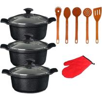 Jogo Panela Preto Cerâmica Talher Laranja Javali Aal 26A30Cm