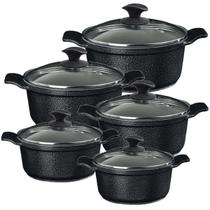 Jogo Panela Preto Craq Antiaderente Cerâmica Javali AA 16a24