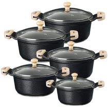 Jogo Panela Preto Craq Antiaderente Cerâmica Javali AM 16a24