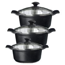 Jogo Panela Preto Craqueado Alumínio Usinado Javali AA 26a30