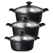 Jogo Panela Preto Craqueado Alumínio Usinado Javali AA 26a30