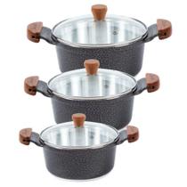 Jogo Panela Preto Craqueado Alumínio Usinado Javali Am 26A30