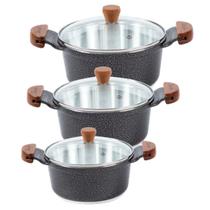 Jogo Panela Preto Craqueado Alumínio Usinado Javali AM 26a30