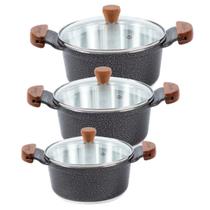 Jogo Panela Preto Craqueado Alumínio Usinado Javali AM 26a30