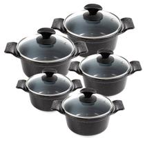 Jogo Panela Preto Liso Antiaderente Cerâmica Javali AA 16a24